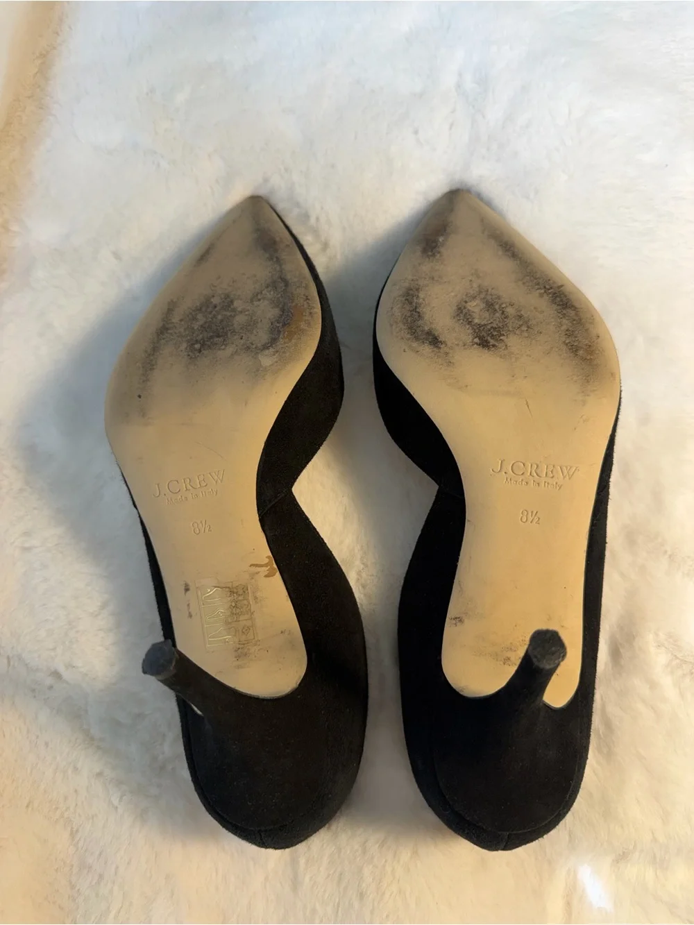 J. Crew Black Suede Colette Pointed-Toe D’Orsay Pumps Size 8.5